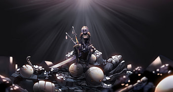 2b In Shadows, nier-automata, games, artist, artwork, digital-art, video-games, deviantart HD wallpaper