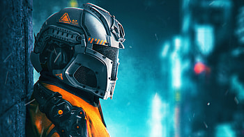 Robo Guy , helmet, artist, artwork, digital-art HD wallpaper