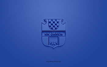 NK Jarun Zagreb, creative 3D logo, blue background, Druga HNL, 3d emblem, Croatian football club, Croatian Second Football League, Zagreb, Croatia, 3d art, football, NK Jarun Zagreb 3d logo HD wallpaper