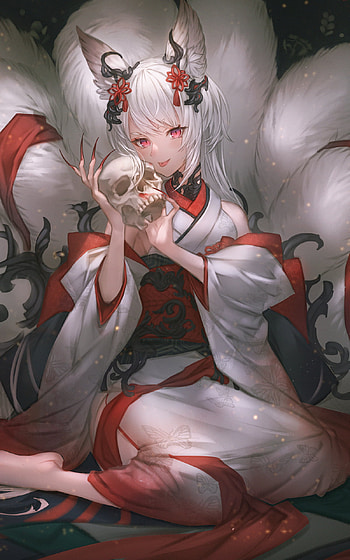 Moonlit Kitsune — Anime Girl , Anime, girl, anime girl HD phone wallpaper