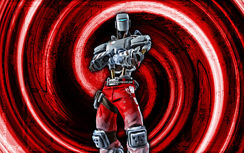 AIM, red grunge background, Fortnite, vortex, Fortnite characters, AIM Skin, Fortnite Battle Royale, AIM Fortnite HD wallpaper
