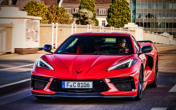Chevrolet Corvette Stingray, highway, 2021 cars, supercars, EU-spec, Chevrolet Corvette C8, 2021 Chevrolet Corvette, american cars, Chevrolet HD wallpaper