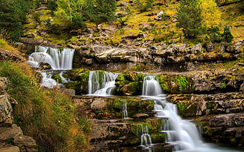 waterfall, fun, cool, nature, forest HD wallpaper
