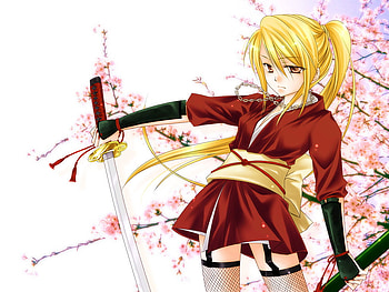 anime girl with sword, girl, anime, sword, with HD wallpaper