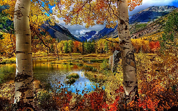 Landscape, Rivers, Mountains, Autumn HD wallpaper