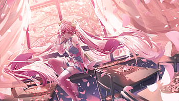 vocaloid hatsune miku sakura miku tagme thighhighs . yande.re, Sakura Hatsune Miku HD wallpaper