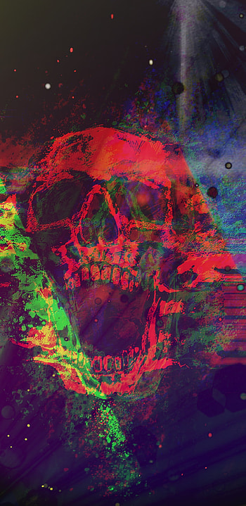 Skull, magenta, art HD phone wallpaper
