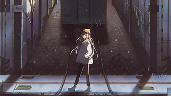 Anime Girl Passing Railway Track , anime-girl, anime, artist, artwork, digital-art HD wallpaper