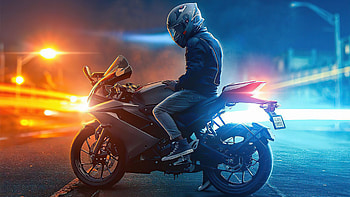 Biker On Road Lights , yamaha, biker, artist, artwork, digital-art HD wallpaper