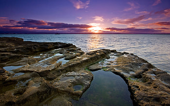 sundown, sun, down HD wallpaper