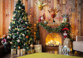 Christmas Decorations, decorations, fireplace, tree, christmas HD wallpaper