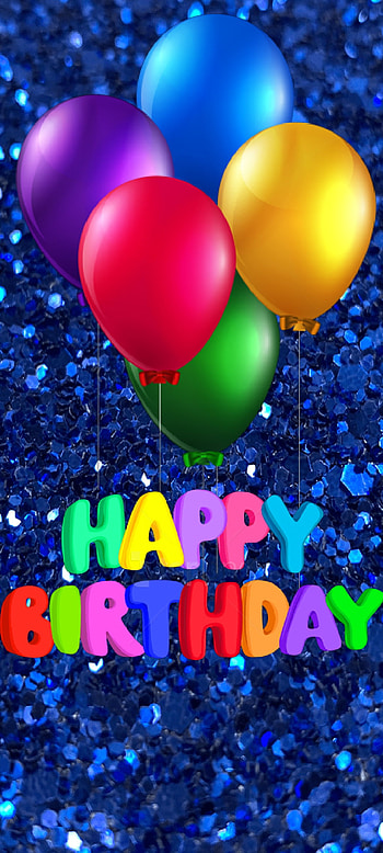 Happy Birtay, balloons, glitter HD phone wallpaper