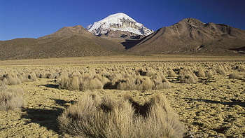 Nature landscape mountain Bolivia, Snow valley plants hill HD wallpaper