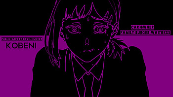 Kobeni, Anime, minimalist, violet, anime girl, minimalist anime HD wallpaper