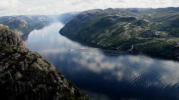 Nature, Rivers, Rocks, Shore, Boat, Crossing, Track, Shores, Trace, Cutter, Intersection HD wallpaper