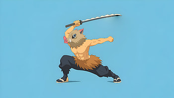 Inosuke, Minimalist, Anime, Demon Slayer: Kimetsu No Yaiba, Inosuke Hashibira, Minimalist Anime HD wallpaper