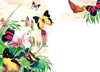 Flutter By Butterflies, butterflies, wings, pretty, flowers, colourful, tree HD wallpaper