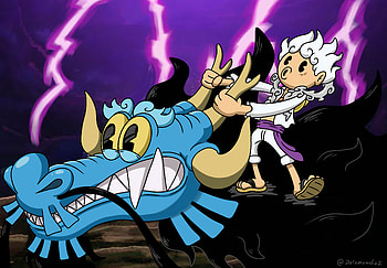 Gear 5 Clash: Luffy vs Kaido, Gear 5 (One Piece), Monkey D. Luffy, Kaido (One Piece), Anime, One Piece, Luffy Vs Kaido HD wallpaper