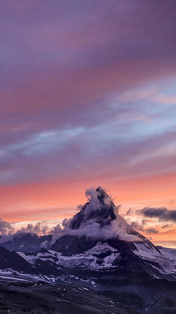 Matterhorn mountain, Dark academia, Winter landscape HD phone wallpaper