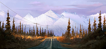 Biker Mountains Rider Landscape, biker, artist, artwork, digital-art HD wallpaper