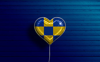 I Love Tilburg, , realistic balloons, blue wooden background, Day of Tilburg, dutch cities, flag of Tilburg, Netherlands, balloon with flag, Tilburg flag, Tilburg HD wallpaper
