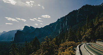 Mountains, Cars, Road, Car, Movement, Traffic HD wallpaper