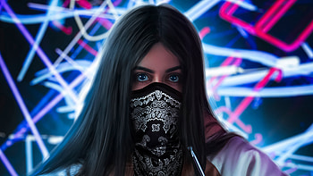 Girl Mask Hoodie Long Hairs , hoodie, artist, artwork, digital-art HD wallpaper
