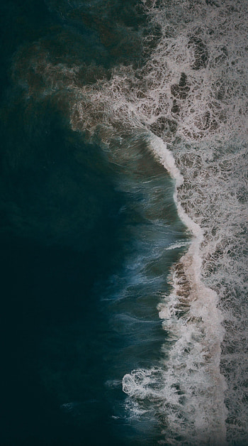 Nature, Sea, Waves, View From Above, Foam HD phone wallpaper