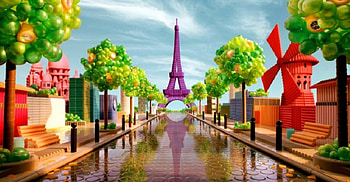 Paris, colorful, France, nice, reflection, painting, tower, trees, baloons, art, city, beautiful, eiffel tower, pretty, street, sky, lovely HD wallpaper