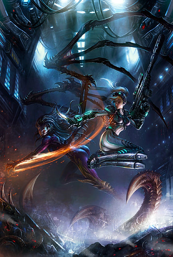 StarCraft poster, Cook and Becker, Kerrigan, StarCraft HD phone wallpaper