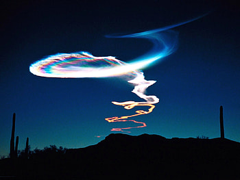 Left behind, trail, smoke swirl, sky HD wallpaper