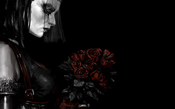 Noir Gothic fantasy, Artistic allure, Mysterious beauty, Dark ambiance HD wallpaper