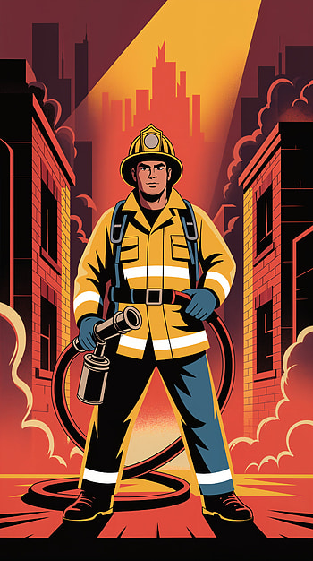Guardian of Flames — Firefighter HD phone wallpaper