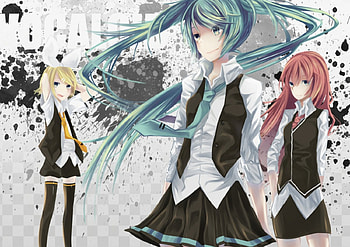 Vocaloid Chics, rin kagamine, anime, hatsune miku, girls, vocaloid, friends HD wallpaper