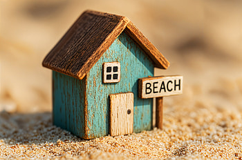 Beach House: Coastal Charm in Miniature, beach house, beach, house, sand, miniature HD wallpaper