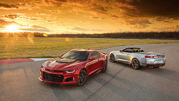 2017 Chevrolet Camaro ZL1 at Sunset, Car, Sunset, ZL1, Camaro, Red, Muscle, Chevrolet HD wallpaper