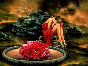 Sleeping, abstract, fantasy, green, red, popular, colors, beauty HD wallpaper