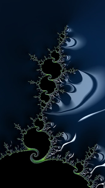 Fractal Art for your Smart or Tablet, blue, black, CGI, psychedelic, trippy, Abstract, fractal, abstract blue, abstract black HD phone wallpaper