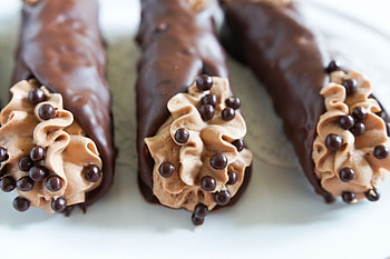 Decadent chocolate, Mocha cannoli, Tempting treat, Indulgent delight HD wallpaper