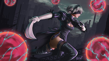 2b Nier Automata Fanart , nier-automata, games, artist, artwork, digital-art, artstation HD wallpaper
