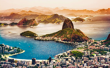Rio De Janeiro, Aerial view, Urban metropolis, Impressive skyline HD wallpaper