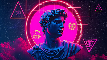 Vaporwave Aesthetic – Neon Greek Statue Loft Chill Retro Futurism, vaporwave, aesthetic, neon, Chill, statue HD wallpaper