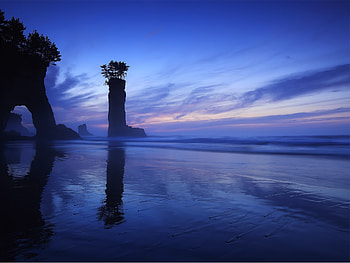 Nature, Twilight, Rock, Peak, Fog, Dusk, Evening, Pillar, Post, Japan, Arch HD wallpaper