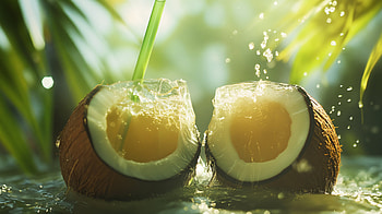 Refreshing Coconut Water - Ultra, coconut, coconut water, tropical, drink HD wallpaper