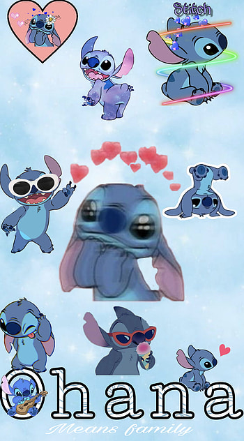 Stitch, art, blue HD phone wallpaper
