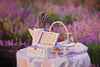 purple, table, flowers, lavender HD wallpaper