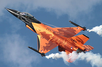 F-16 (J-015), jet, f16, ned, fighting, plane, falcon, orange HD wallpaper