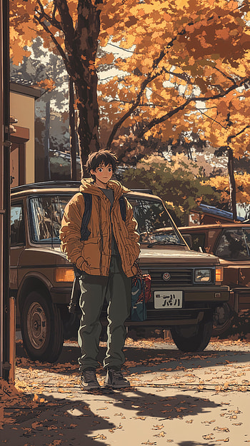 Cozy Autumn Vibes: Anime Boy , Anime, anime boy, Autumn, boy, autumn anime HD phone wallpaper