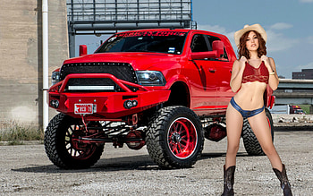 Cowgirl Molly Stewart and her Awesome Ram, cowgirl, model, blonde, truck HD wallpaper