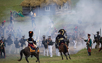 Soldiers in historical clothes, Napoleonic war reenactments, Battle reenactments, Living history HD wallpaper